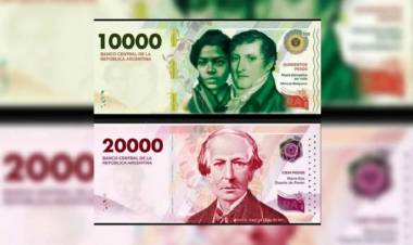 El Banco Central anunció cuándo comenzarán a circular los billetes de $10.000 y $20.000