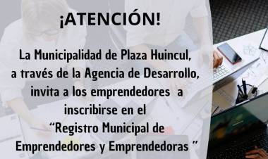 Plaza Huincul convoca a la inscripción al Registro Municipal de Emprendedores 