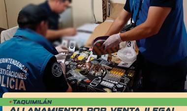 TAQUIMILAN: Allanamiento por venta de medicamentos 