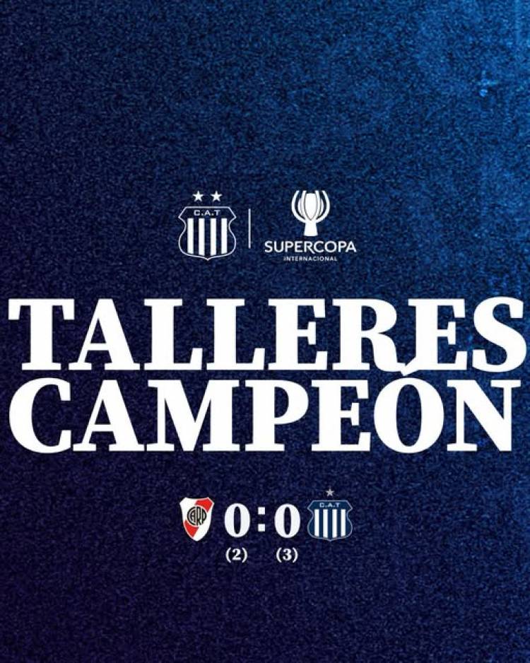Talleres es el campeón de la Supercopa Internacional