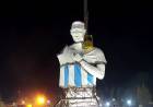 La megaestatua de Messi ya toma forma en Cutral Co y sorprende al mundo
