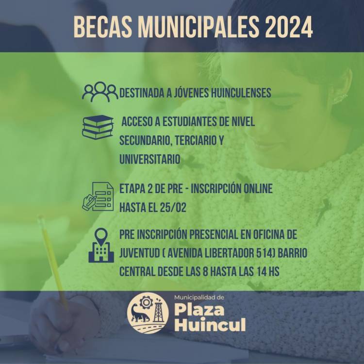 Becas Municipales destinada a jóvenes huinculenses 