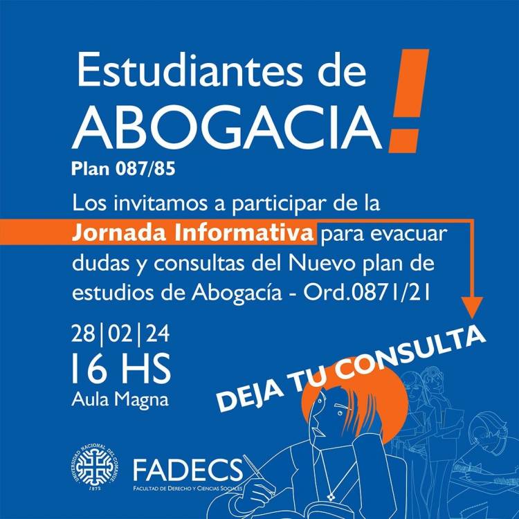 Jornada informativa nuevo plan de estudios de abogacía en la FADECS – UNCo -