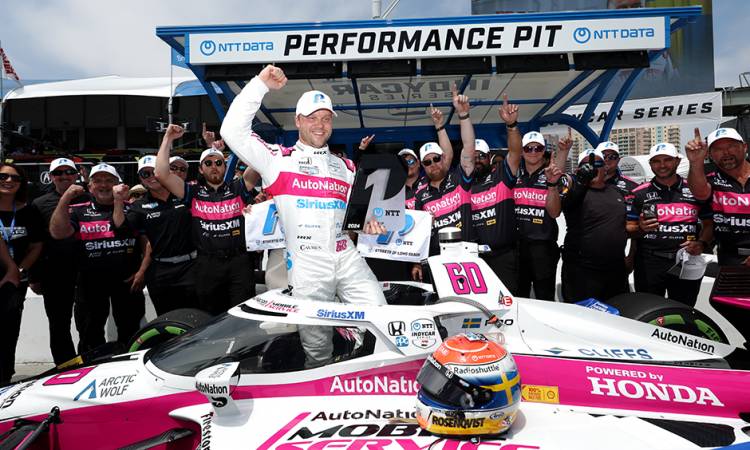 IndyCar: Rosenqvist consiguió la pole en Long Beach 