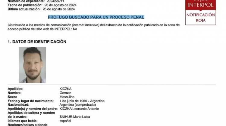 Interpol emitió un alerta roja por la búsqueda del diputado Germán Kiczka, acusado de pedofilia