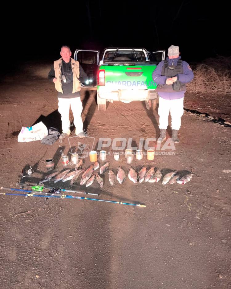 Operativo de control en zona sur secuestro se salmónidos y equipos de pesca 